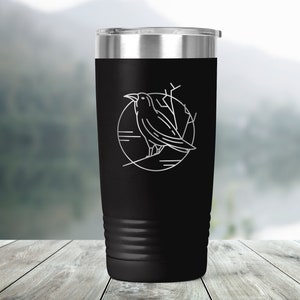 Crow Bird - Coffee Tumbler Lid Travel - Vacuum Insulated - Coffee Mug Teacher Gift Funny Tumbler 20 oz Travel Mug - ET0252