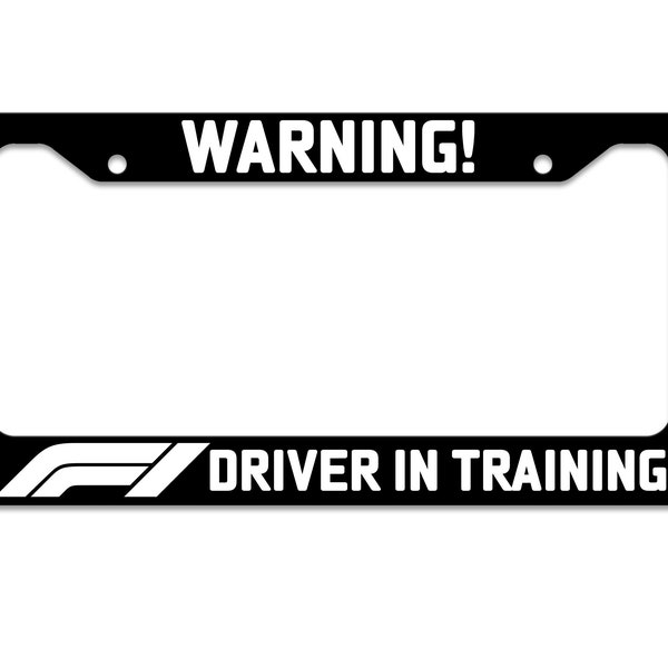 F1 Driver In Training - Two Tone Pattern - Thick Plastic Frame - UV Printed - Auto License Plate Frame - CTP0040