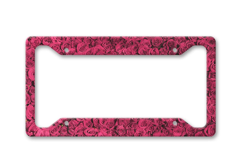 Small Pink Roses Love Auto License Plate Frame LP1430 Etsy