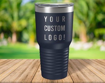 Custom Logo 30 oz Tumbler - Vacuum Insulated Lid Travel Coffee Gifts for Business Sports Coach Teacher Family Friend Tumbler Travel Mug