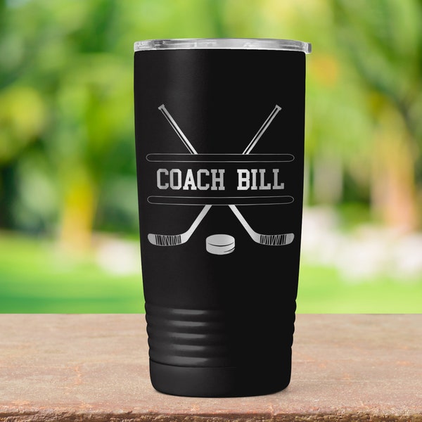 Hockey Coach Vacuum Insulated Coffee Tumbler with Lid Travel Coffee Mug Gifts for Coach Best Coach Ever Tumbler 20 oz Travel Mug - ET0096