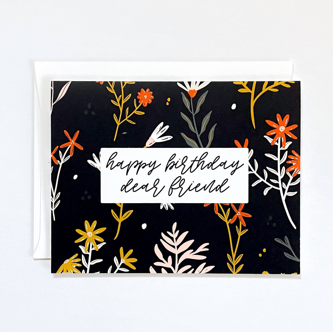 Happy Birthday Dear Friend Greeting Card - Etsy