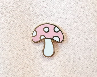 pink mushroom,mushroom enamel pin,mushroom pin set,vegan pin,veggie pin,vegetable pin,pink enamel pin,mushroom charm,cute mushroom stuff