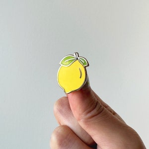 lemon pin,lemon enamel pin,yellow pins,fruit pins,lapel pin,veggie pin,vegetable pin,lemon gift,fruit gift,kawaii enamel pin,food enamel pin