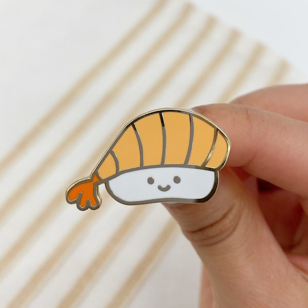 sushi pin,sushi enamel pin,kawaii enamel pin,sushi lover gift,cute pins for backpacks,cute pins enamel,hard enamel pin,shrimp pin,ebi,sushi