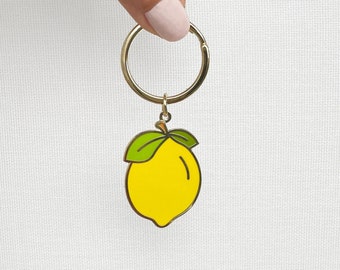 llavero de limón, llavero de limón, llavero de fruta, llavero de fruta, llavero amarillo, llavero de fruta, regalo de fruta, regalos de limón, llavero de fruta lindo