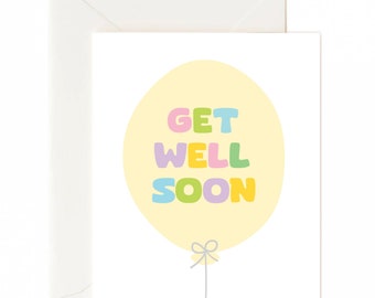 get well card,get well soon card,feel better card,feel better soon card,thinking of you card set,sympathy card,sending hugs,balloon card