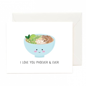 funny love card,funny anniversary card,noodle card,youre the one card,pho love,pho card,ramen card,love you card,funny love birthday card