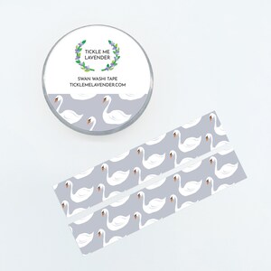 Ruban adhésif washi avec oiseaux, autocollants cygnes, ruban adhésif washi animaux, ruban adhésif Washi kawaii, jolis rubans adhésifs Washi, adhésifs Washi, cygne blanc, autocollants oiseaux mignons