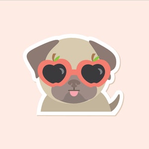 pug sticker,dog stickers for water bottle,dog stickers for laptop,hydroflask stickers,dog sticker,puppy sticker,dog stickers cute,waterproof