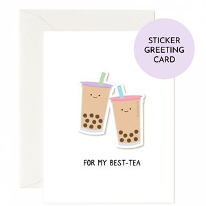 cartão boba, cartão bestie, adesivo de chá de bolha, adesivos de bestie, cartão de chá de bolha, adesivo boba, chá de leite boba, adesivo kawaii, cartão de melhor amigo engraçado