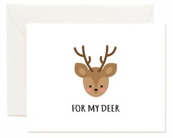 Card from Wife, Card for Husband, Anniversary Card, Wife Card, Funny Girlfriend Card, Funny Greeting Card for Wife, Cute Deer Card