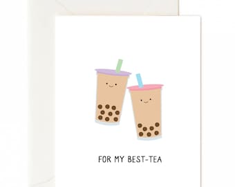 Boba Karte, Boba Valentinstag Karte, Boba Grußkarte, Beste Freundin Valentinstag Karte, Beste Freundin Karte, Valentinstag Karte, Beste Freundin Karte, Beste Freundin Karte