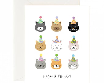 cat birthday card,cat bday card,kitten birthday card,cat lover birthday card,cat lover card,cute cat card,kitten card,cute cat birthday card