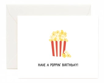 birthday card pack,happy birthday card set,birthday greeting card pack,happy birthday card,popcorn birthday card,popcorn card,funny birthday
