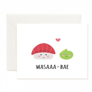 Sushi Card, Cute Love Card for Boyfriend, Anniversary Card for wife Love Greeting Cards, Kawaii card, Just Because, Romantic i love you card image 1