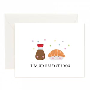 Funny Wedding Card, Funny Sushi Cards Celebratory Cards Cute Sushi Cards Cute Engagement Card, Congratulations Card, Kawaii Cards Corny card