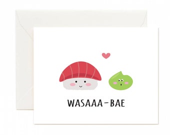 Sushi Card, Cute Love Card for Boyfriend, Anniversary Card for wife Love Greeting Cards, Kawaii card, Just Because, Romantic i love you card