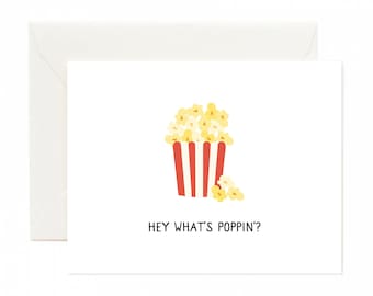 Popcorn Karten,Popcorn Grußkarte,hallo Karte,hallo Karte,Geburtstagskarte,hallo Karte,nur weil Kartenset,hallo Karte,nur weil Hallo gesagt