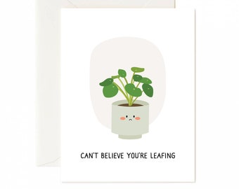 goodbye card funny,goodbye card for coworker,leaving card colleague,leaving job card,plant card,plant pun card,we will miss you card