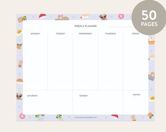 cute weekly planner,weekly planner pad,weekly notepad,cute weekly schedule,desk planner,to do list notepad,task planner,schedule planner
