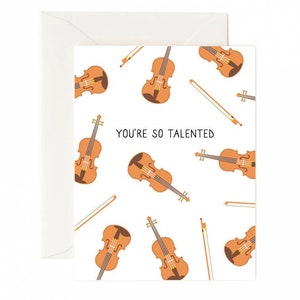 tarjeta de felicitación de violín, tarjeta de música, tarjetas musicales, tarjetas de canciones, violinista, regalos de violín, regalos de músico, tarjeta orgullosa de su tarjeta, regalo de violinista, tarjeta de violín