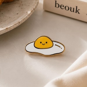 egg enamel pin,breakfast pin,sunny side up egg,kawaii enamel pin,egg pins,kawaii egg,egg yolk brooch,yellow pins,breakfast enamel pin,foodie