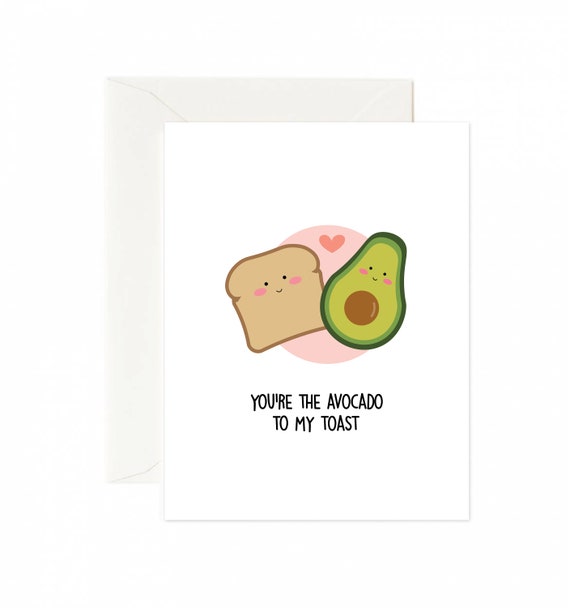 Cute Love You Card Taco /& Avocado
