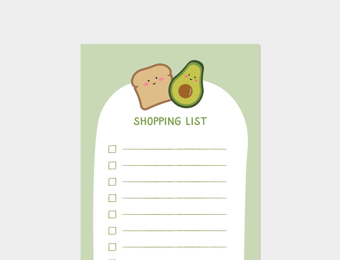 Shopping List Pad,avocado Notepad,grocery List Notepad Magnetic,avocado ...