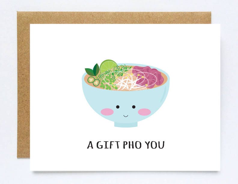 Pho CardPho PunsFunny Birthday Cardsfoodie cardnoodle | Etsy