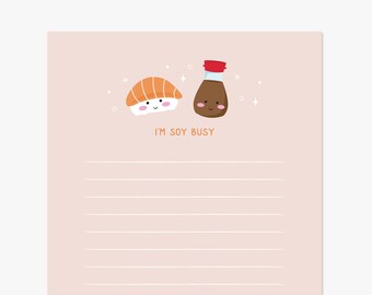 sushi notepad,punny gifts,kawaii notepad,things to do list,sushi gift,sushi roll,memo pad cute,sushi pun,memo sheets,sushi notebook,sushi