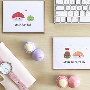 Sushi Card, Cute Love Card for Boyfriend, Anniversary Card for wife Love Greeting Cards, Kawaii card, Just Because, Romantic i love you card image 4