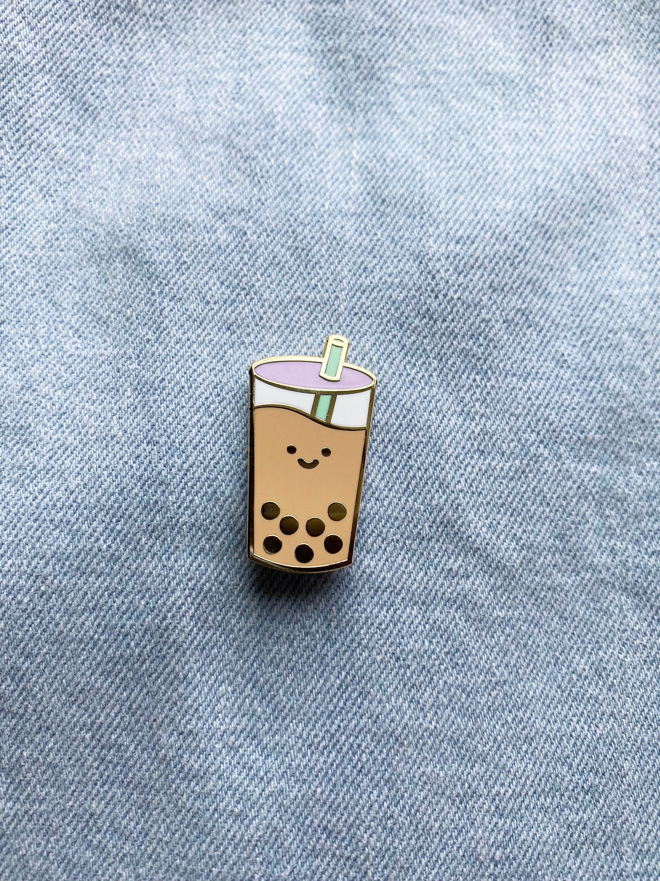 Bubble Tea Pinboba Pinmilk Tea Pin Broochboba Enamel - Etsy