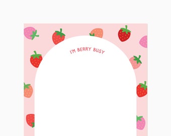 strawberry notepad,strawberry notebook,cute strawberry gifts,valentines gift for her,valentine notepad,cute valentine gift,valentines day