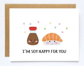 High School Graduation Card Funny Sushi Cards Celebratory Cards Cute Sushi Cards College Graduation Funny Grad Card Congratulations Card