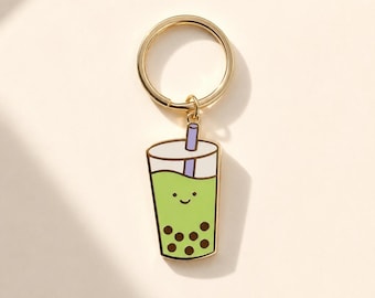 matcha keychain,boba keychain,boba keyring,green boba,bubble tea keychain,matcha key chain,matcha gift,tea keychain,green tea gift,boba love