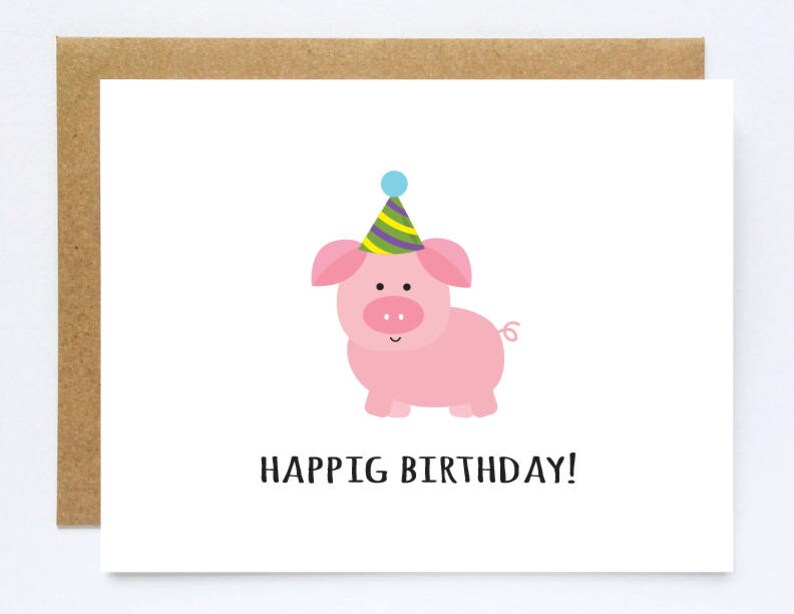 Lustige Geburtstagskarte süße Schwein Karte Kinder Etsy
