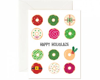 donut christmas card,funny Christmas card set,happy holidays card set,merry Christmas card,happy holidays card,merry christmas greeting card