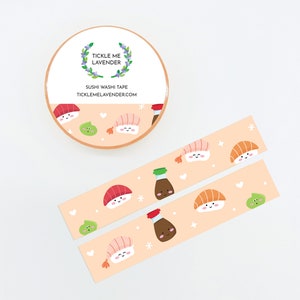 sushi washi tape,food washi tape,japanese washi tape,asian washi tape,nigiri sticker,kawaii sushi stickers,sushi stickers,kawaii washi tape