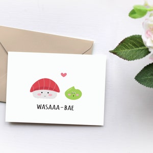 Sushi Card, Cute Love Card for Boyfriend, Anniversary Card for wife Love Greeting Cards, Kawaii card, Just Because, Romantic i love you card image 3