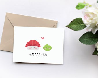 Sushi Card, Cute Love Card for Boyfriend, Anniversary Card for wife Love Greeting Cards, Kawaii card, Just Because, Romantic i love you card
