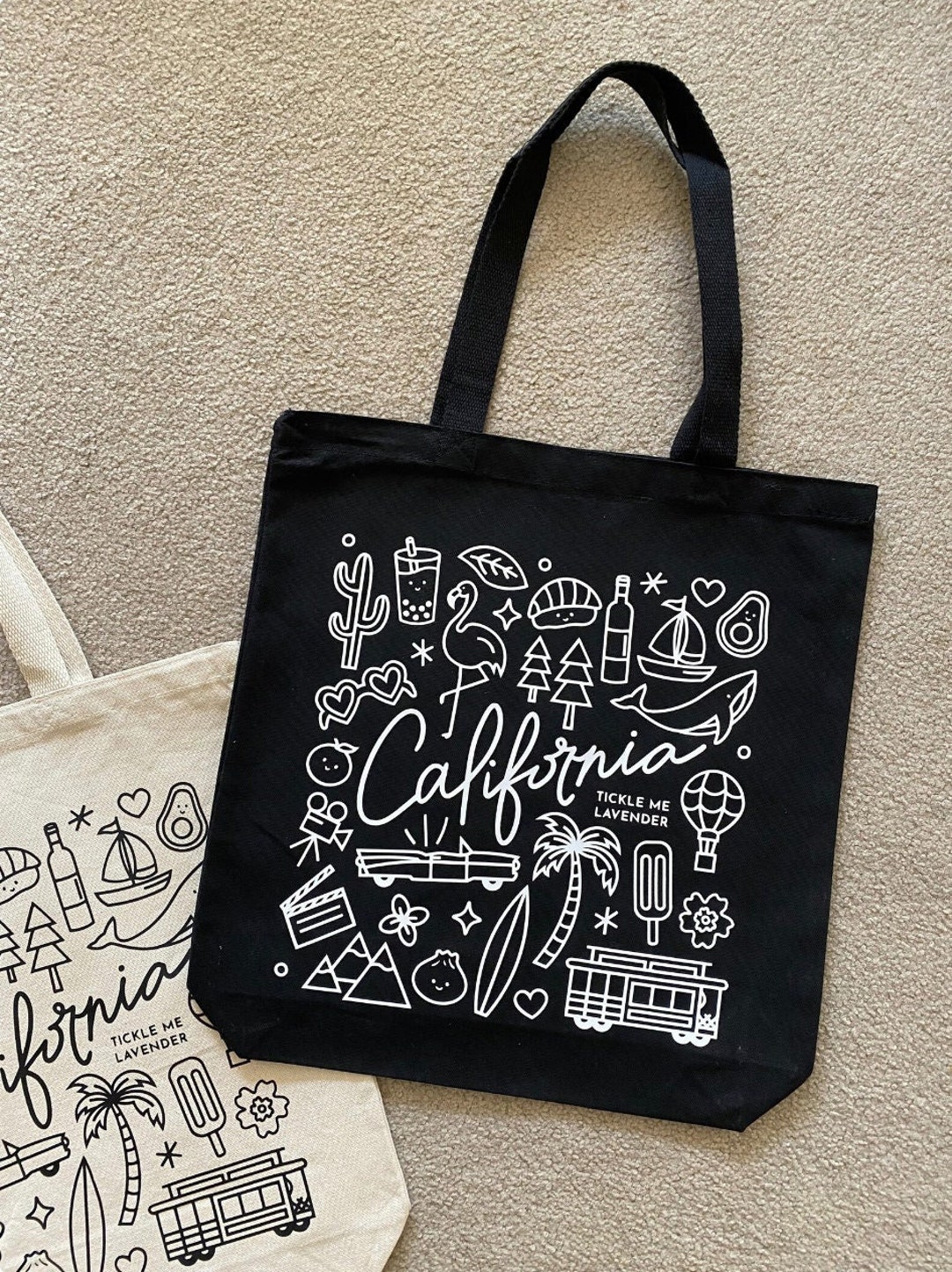 California Gifts for Her,black Tote Bag,california Tote Bag,california