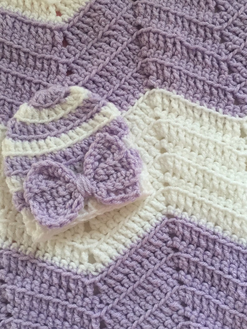 Baby Girl gift Chevron Baby Blanket,Crocheted chevron Baby Blanket Baby Blanket,Crocheted purple Blanket,Baby Shower Gift