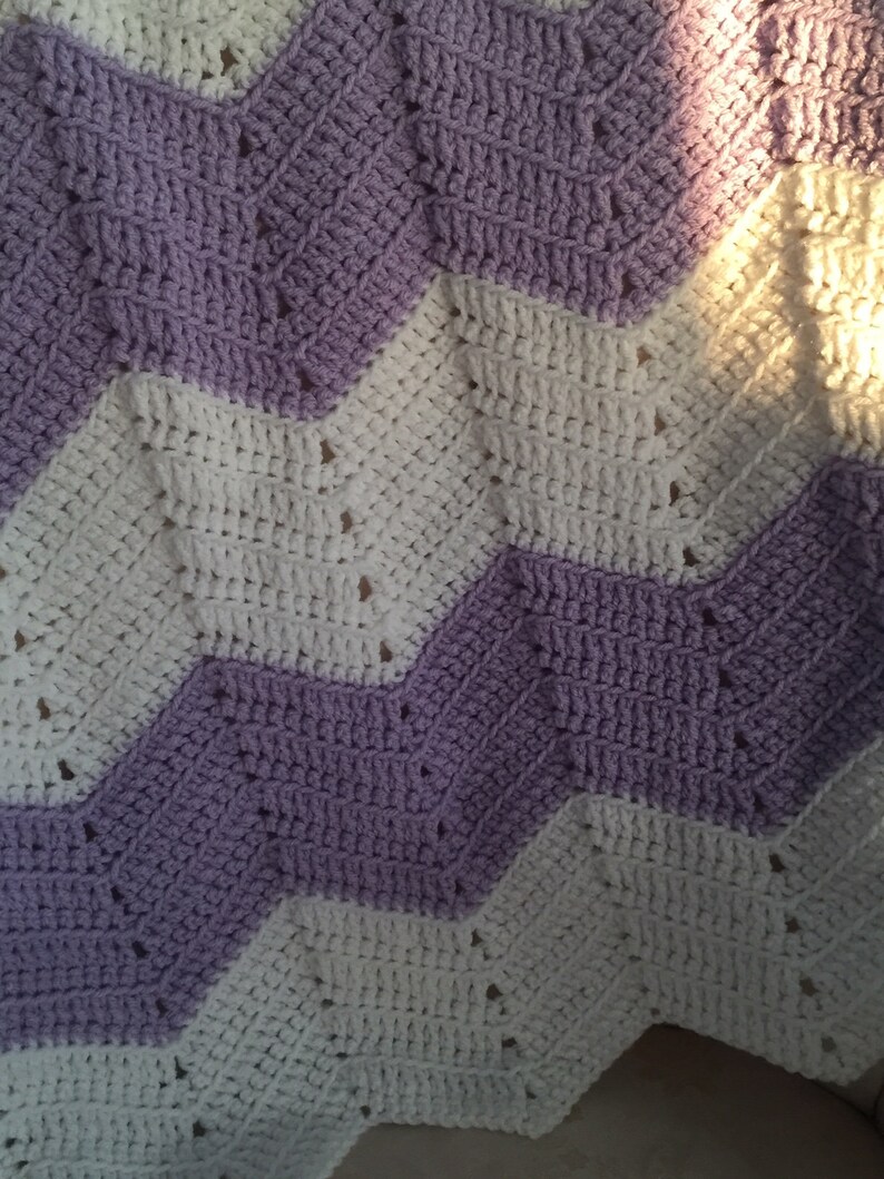 Baby Girl gift Chevron Baby Blanket,Crocheted chevron Baby Blanket Baby Blanket,Crocheted purple Blanket,Baby Shower Gift