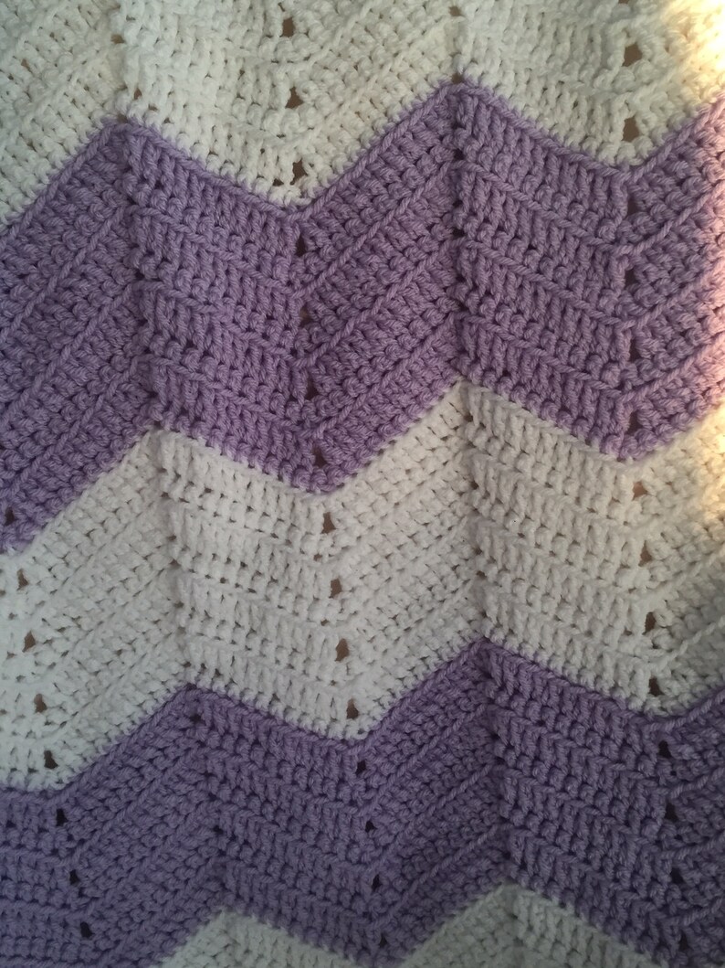 Baby Girl gift Chevron Baby Blanket,Crocheted chevron Baby Blanket Baby Blanket,Crocheted purple Blanket,Baby Shower Gift