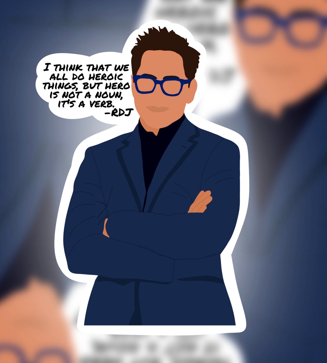 Robert Downey Jr. Sticker, Ironman Decal, Downey Laptop Sticker, RDJ ...