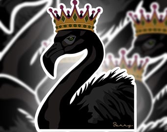 Black flamingo waterproof sticker, Jerry flamingo decal, bumper sticker, metal music sticker, rock sticker, kindle sticker, fan art decal