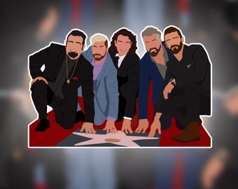 NSYNC Reunited fan art sticker, 90s boyband fan art sticker, JC Chasez, Lance Bass, Joey Fatone, Chris Kirkpatrick, VMAs Reunited 2023 decal