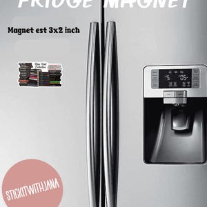 May include: A fridge magnet with the text "FRIDGE MAGNET" and "Magnet est 3x2 inch". The magnet features a stack of books. The magnet is 3 inches by 2 inches.