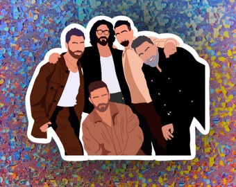 NSYNC Reunited fan art sticker, 90s boyband fan art sticker, JC Chasez, Lance Bass, Joey Fatone, Chris Kirkpatrick, VMAs Reunited 2023 decal
